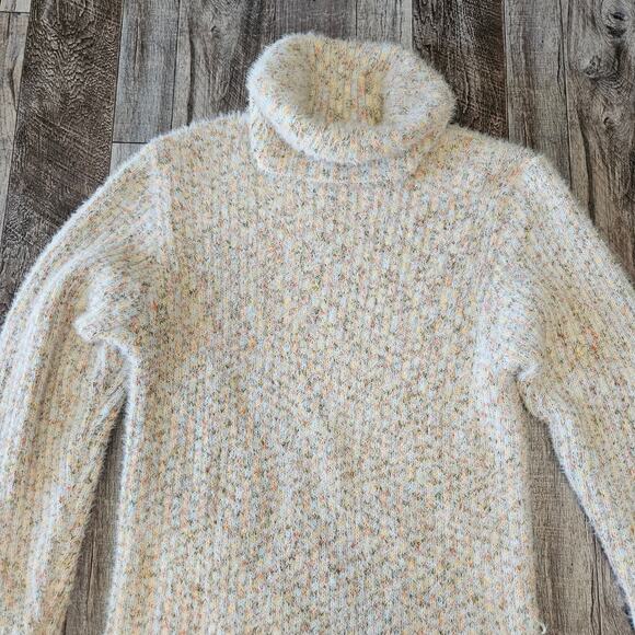 Lulus Sweet Whispers Sweater Dress Ivory Multi Marled Turtleneck Mini Womens XS - Picture 3 of 13